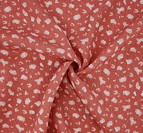 1 Yard Crinkle Rayon Fabric Burnt Coral Lightweight Apparel Material 50/52 Inches Width
