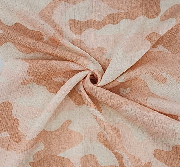 1 Yard Peach Rayon Crinkle Apparel Fabric For Dresses Skirts Blouses Sewing Projects 50/52" Width