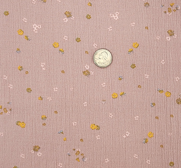 1 Yard Mauve Rayon Crinkle Fabric for Blouses Dresses Skirts and Lightweight Apparel 50/52" Width