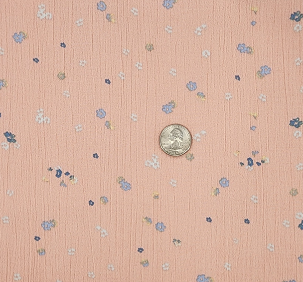 1 Yard Peach Rayon Crinkle Fabric, Perfect For Creating Feminine Silhouettes, Comfort And Elegance 50/52" Width