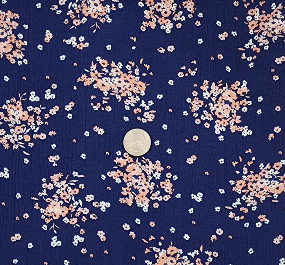 1 Yard Rayon Crinkle Navy Woven Fabric, 50/52" Wide 100% Rayon