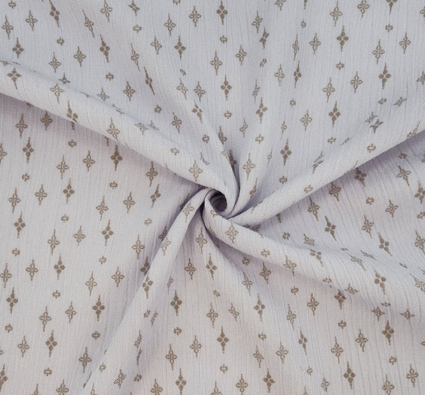 1 Yard Soft Lavender Taupe Rayon Crinkle Apparel Fabric 50 Inch Width