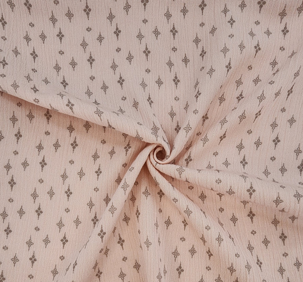 1 Yard Soft Vanilla Taupe Rayon Crinkle Apparel Fabric 50 Inch Width
