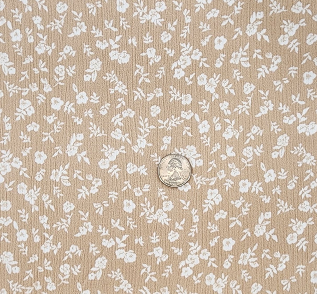 1 Yard Lightweight Taupe Rayon Crinkle Fabric 50/52" Wide Woven Material Perfect for Flowing Garments