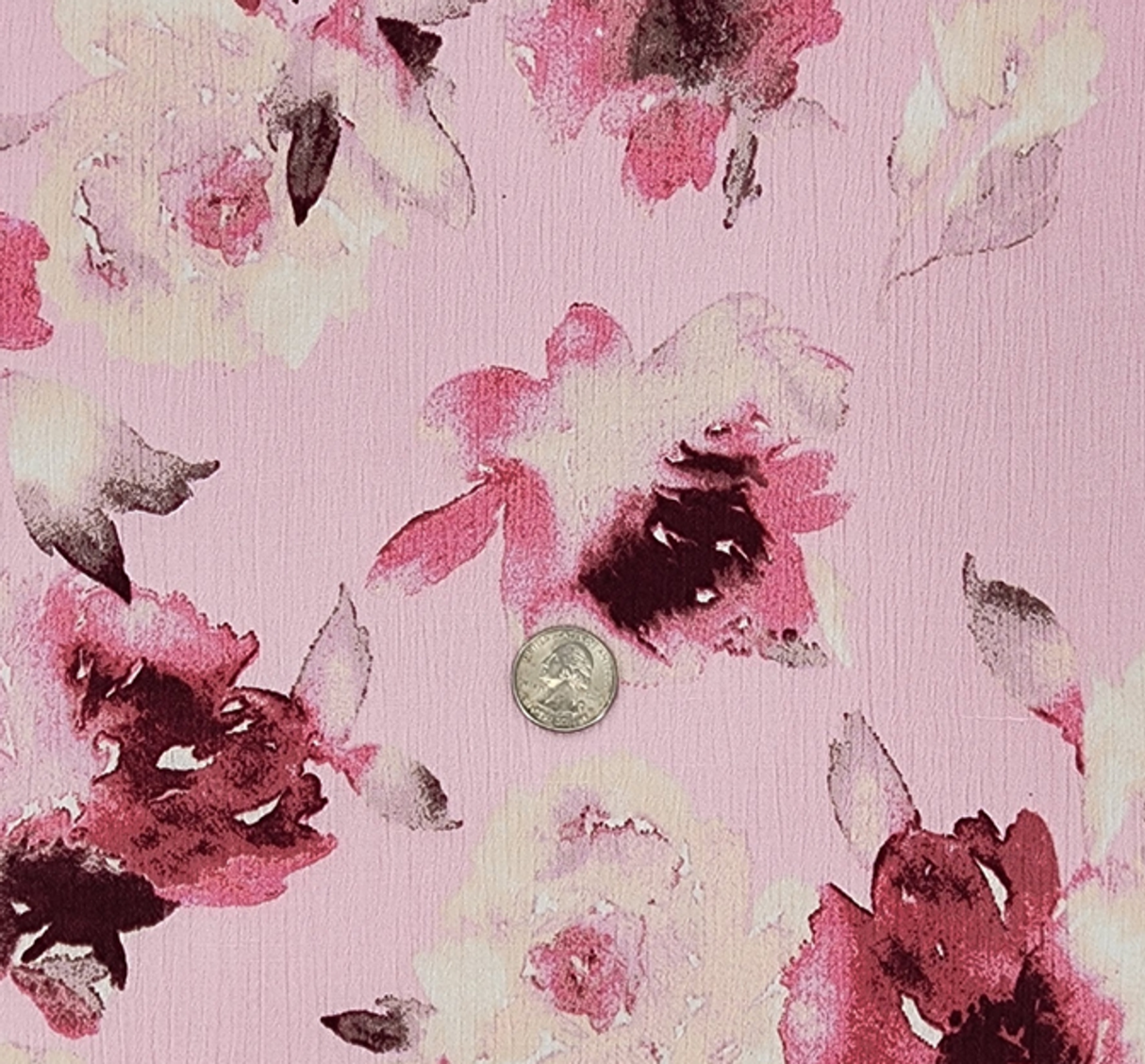 1 Yard Dusty Pink 100% Rayon Crinkle Fabric 50/52" Wide Lightweight Crepon