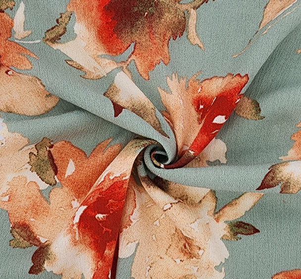 1 Yard Laurel Green Rayon Crinkle Textile Lightweight with Flowing, Silky Draped Finish for Dresses Blouses and Skirts 50/52 Inch Width