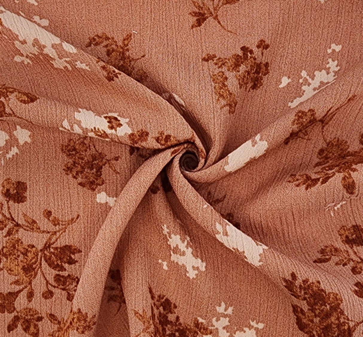 1 Yard Coral Pink Rayon Crinkle Fabric 50/52" Wide Lightweight Textured Apparel