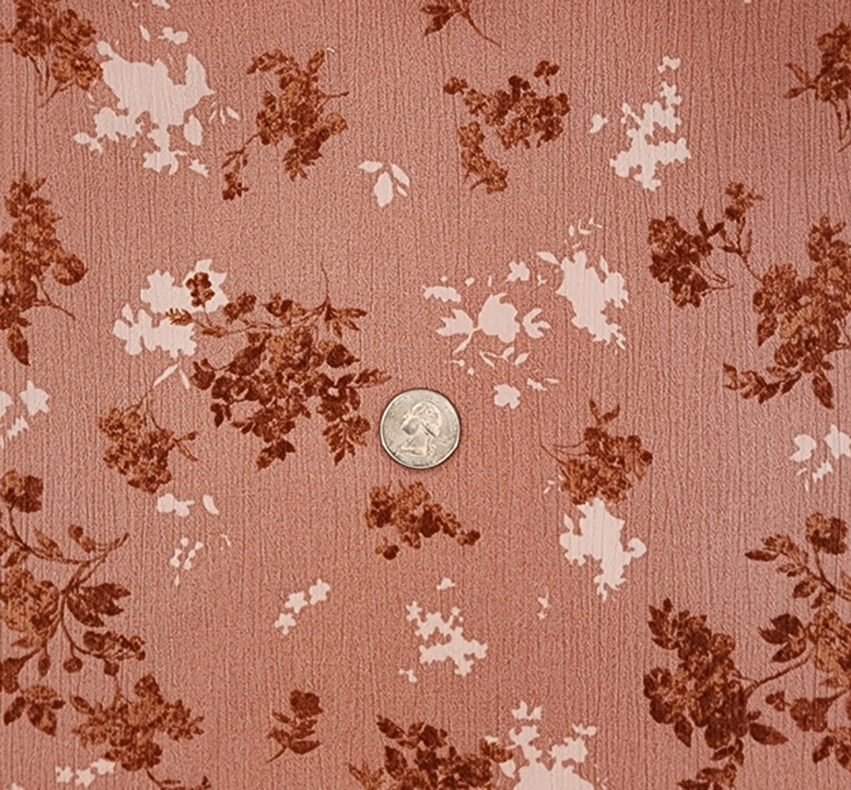 1 Yard Coral Pink Rayon Crinkle Fabric 50/52" Wide Lightweight Textured Apparel