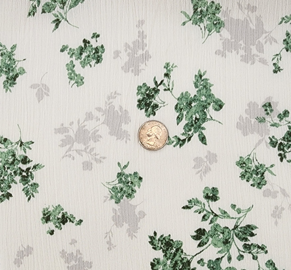 1 yard Ivory Green Rayon Crinkle Fabric Soft Drapey Crepon Material 50/52 Inch Width