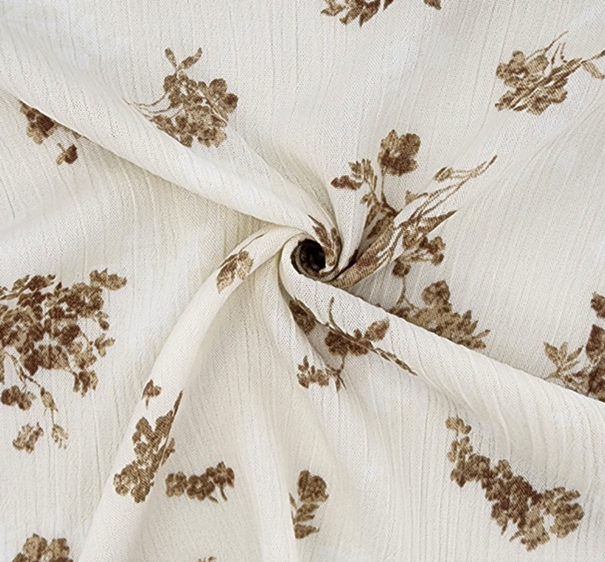 1 Yard Wide 50/52" Rayon Crinkle Taupe Fabric Lightweight Woven Apparel