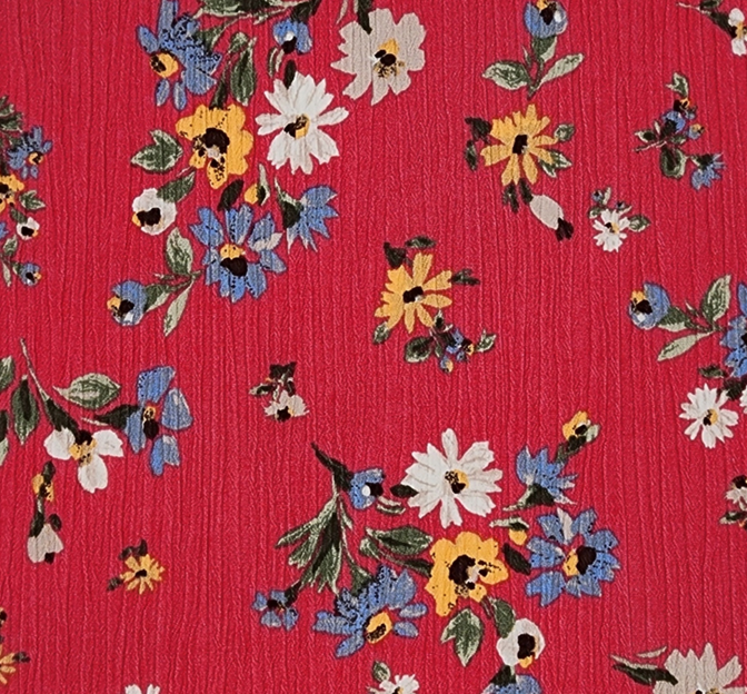 Rayon Crinkle 1D1583 Teaberry Rayon Fabric - Teaberry Crinkle Texture, 50/52" Width (1 Yard)
