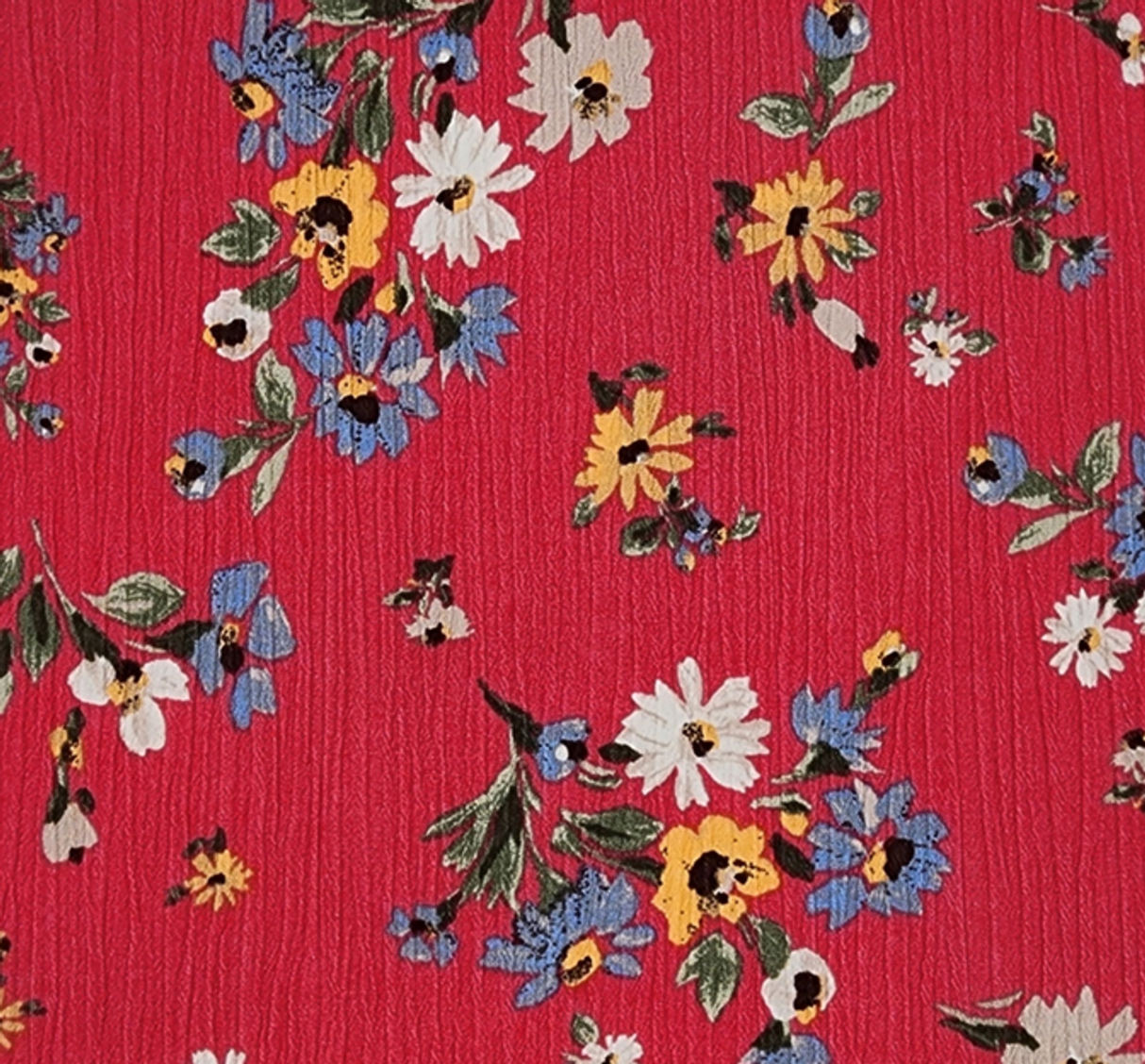 1 Yard Rayon Crinkle Crepon Fabric Teaberry , 50/52” Wide Lightweight Woven Apparel Material