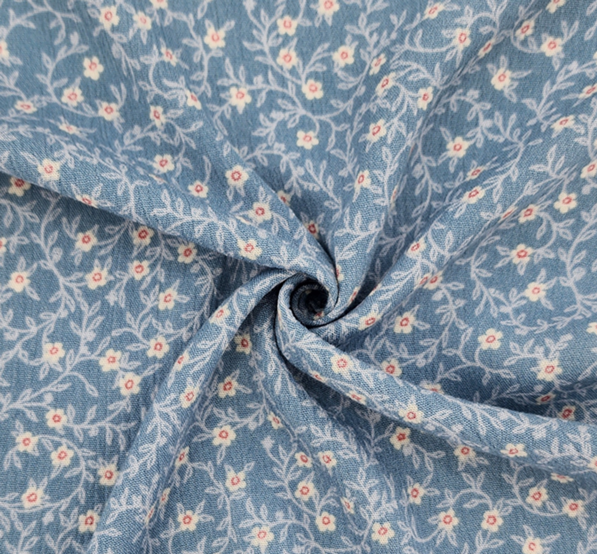 1 Yard Spring Blue Rayon Crinkle Fabric, 50/52” Wide, Lightweight Apparel Textile