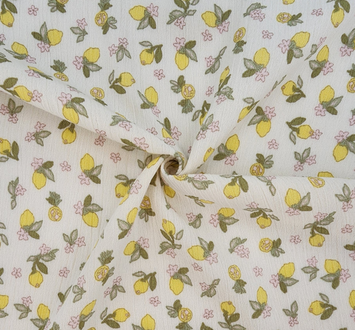 1 Yard Lightweight Lemon Rayon Crinkle Fabric, 50/52" Wide, 100% Rayon Apparel Material