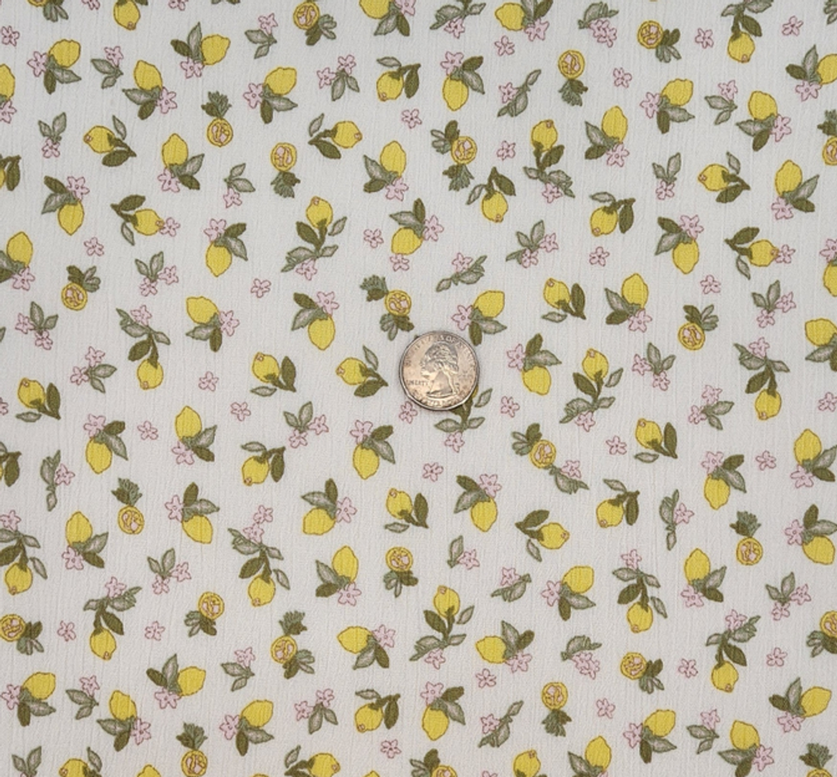 1 Yard Lightweight Lemon Rayon Crinkle Fabric, 50/52" Wide, 100% Rayon Apparel Material