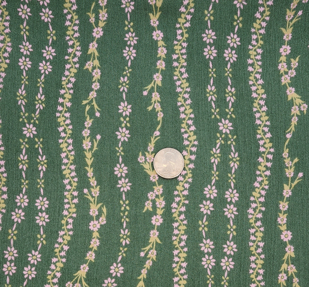 1 Yard Rayon Crinkle Dark Ivy Fabric, 50/52" Wide, Lightweight Apparel Material