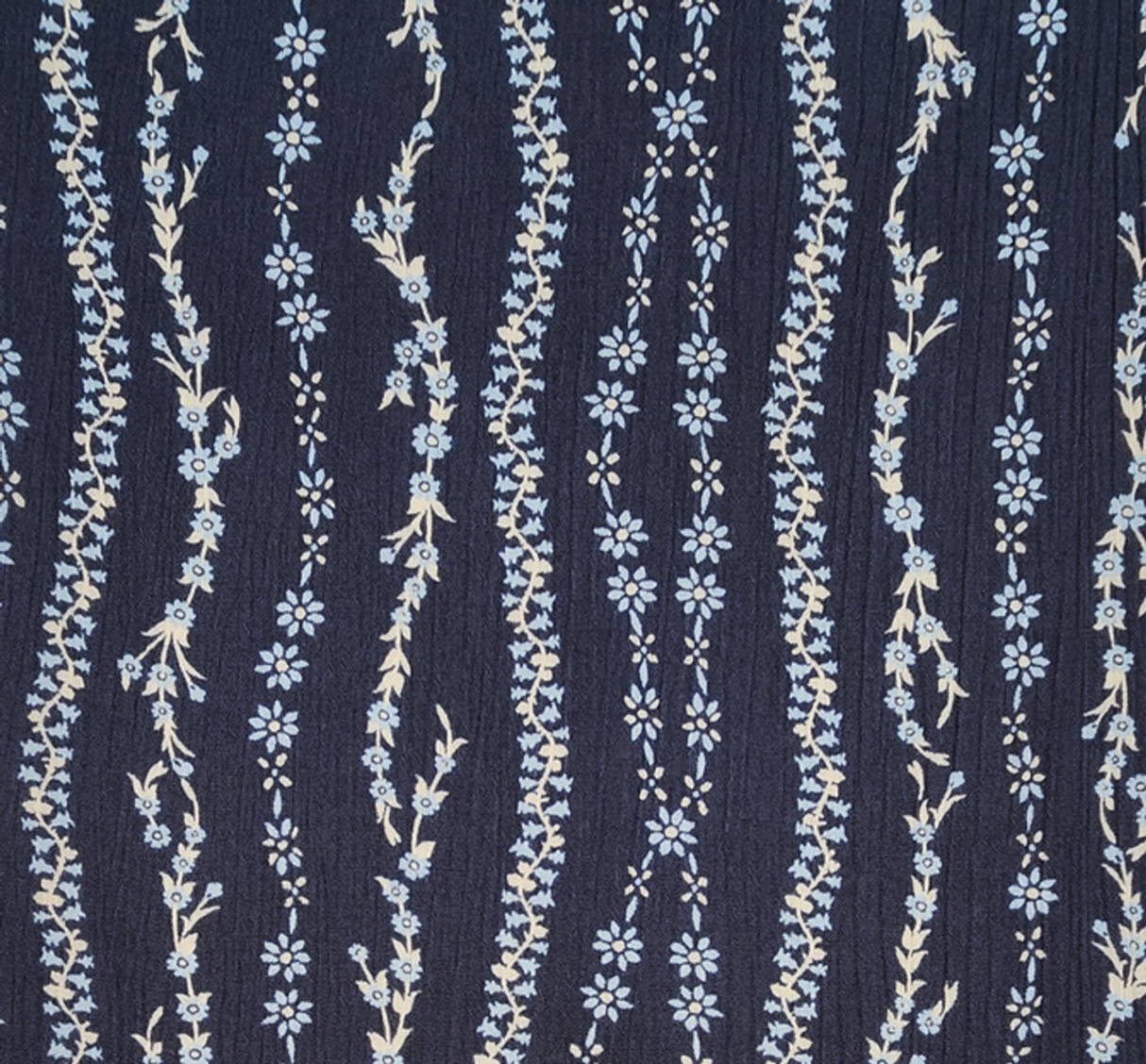 1 Yard Navy Blue Rayon Crinkle Apparel Fabric, 100% Rayon, 50/52” Wide