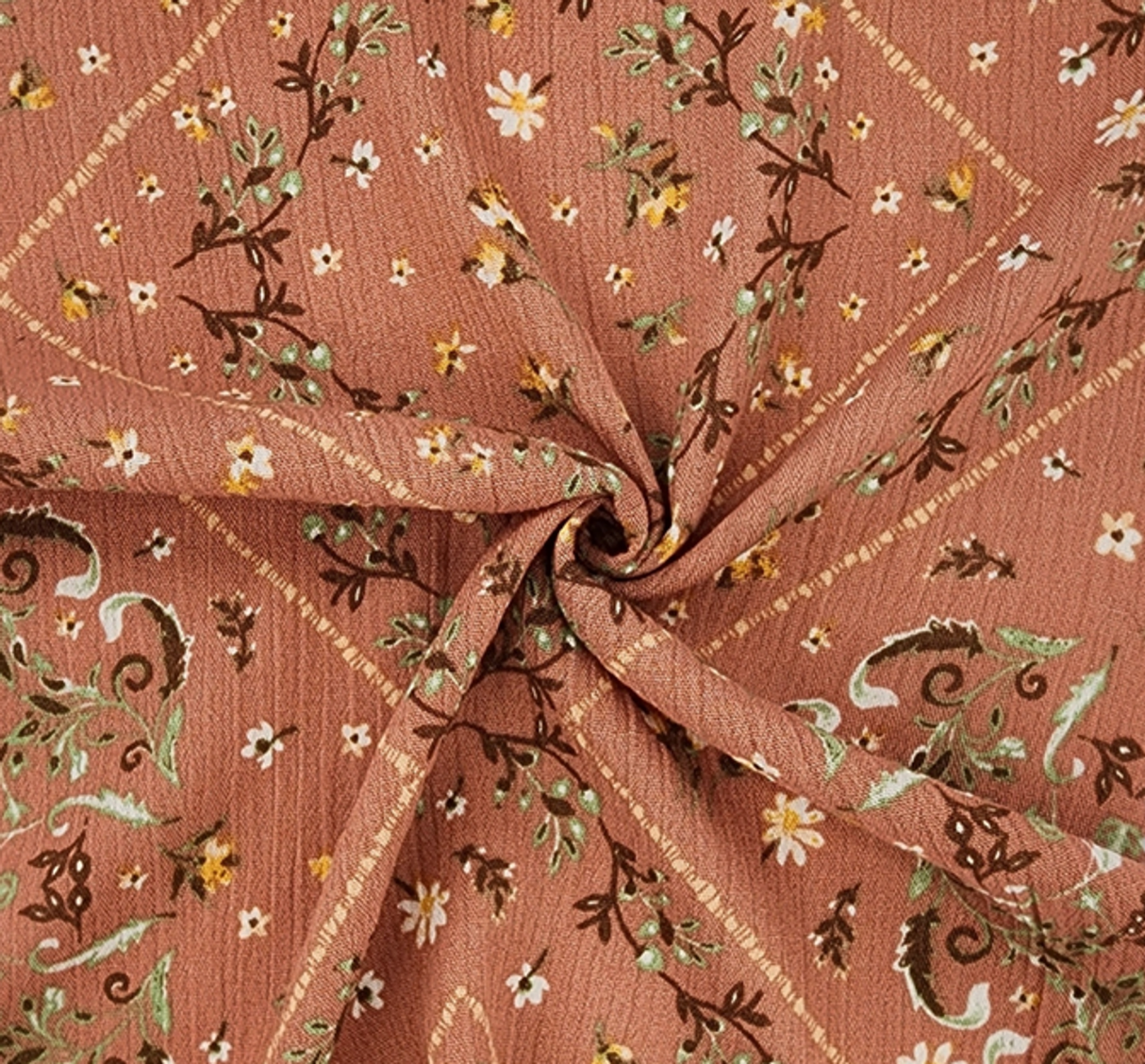 1 Yard Canyon Sunset Rayon Crinkle Fabric, 100% Rayon, 50/52" Wide, Lightweight Apparel Material