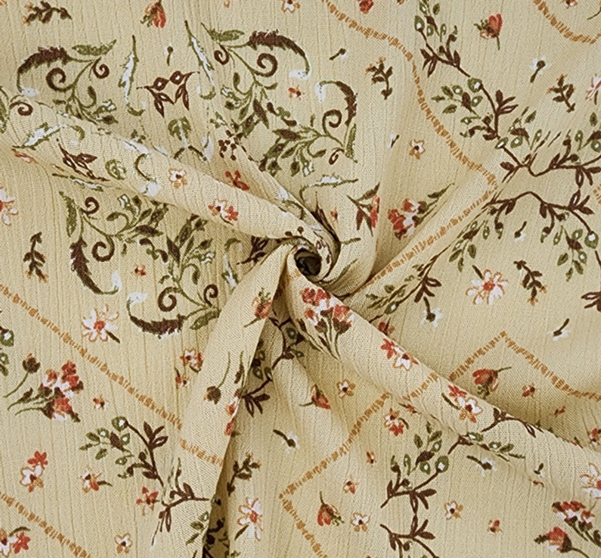 1 Yard Fresh Lemon Rayon Crinkle Apparel Fabric, 50/52" Wide, Lightweight & Soft