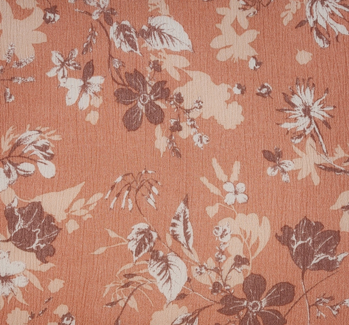 1 Yard Lightweight Coral Pink Rayon Crinkle Fabric for Dresses Skirts Blouses Width 50/52"