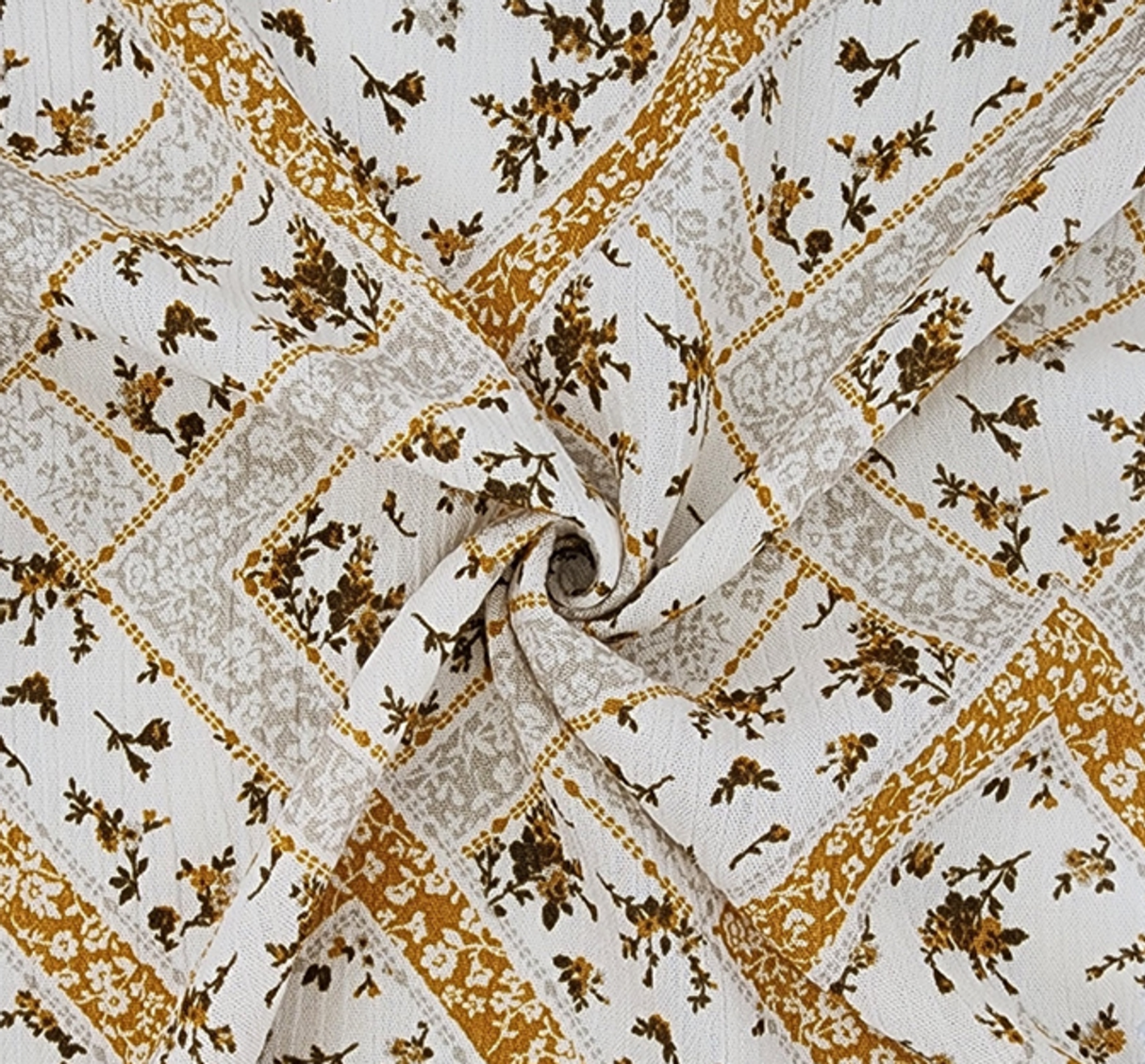 1 Yard Honey Gold Rayon Crinkle Fabric, 50/52" Wide, Lightweight Apparel Material