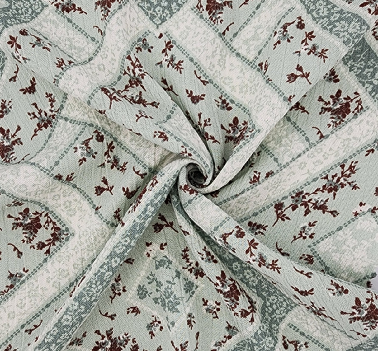 1 Yard Rayon Crinkle Apparel Fabric, Reseda Green, 50/52" Wide