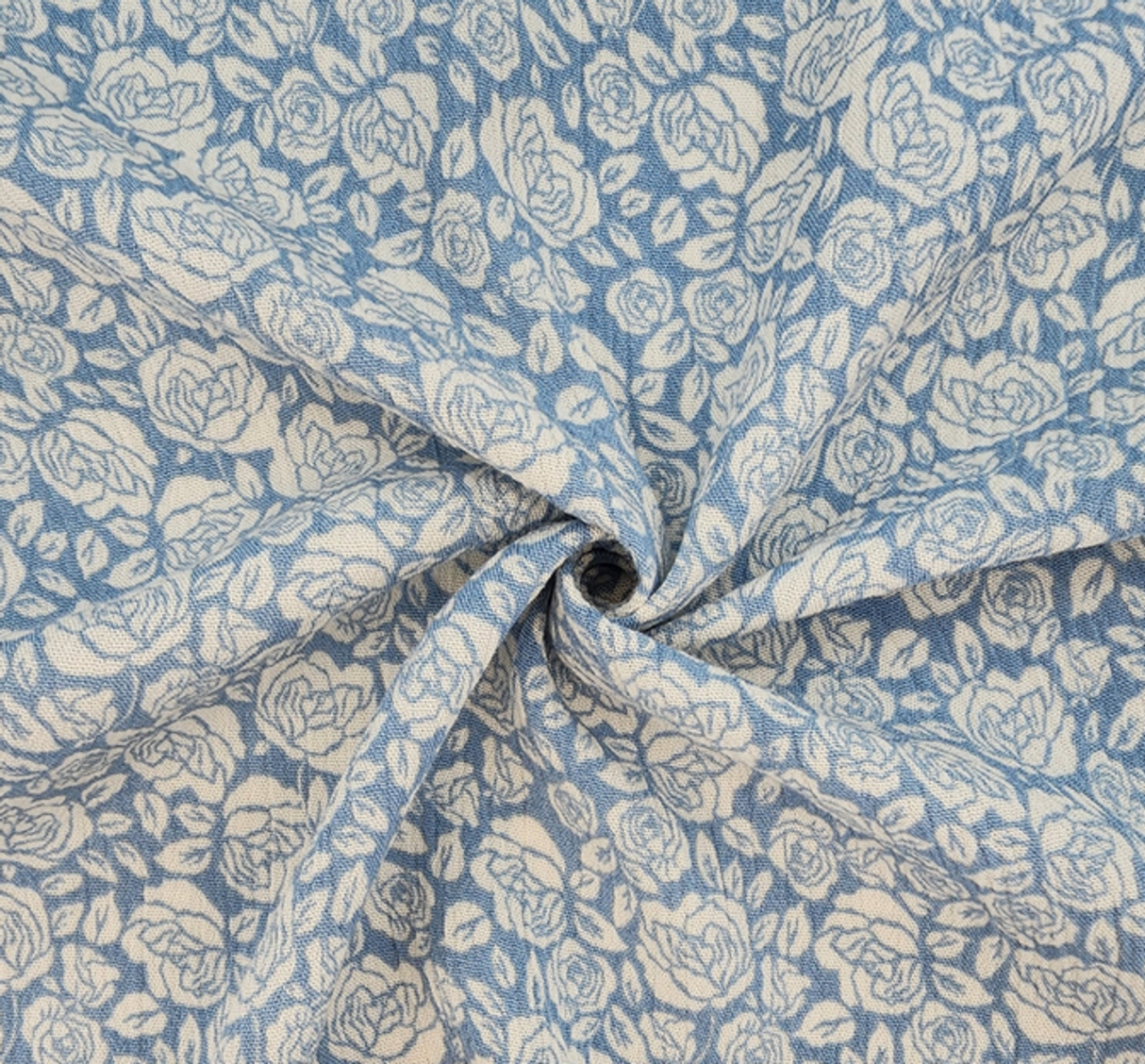1 Yard Soft Blue Lightweight Rayon Crinkle Fabric For Dresses Blouses Skirts Crafts Width 50/52"