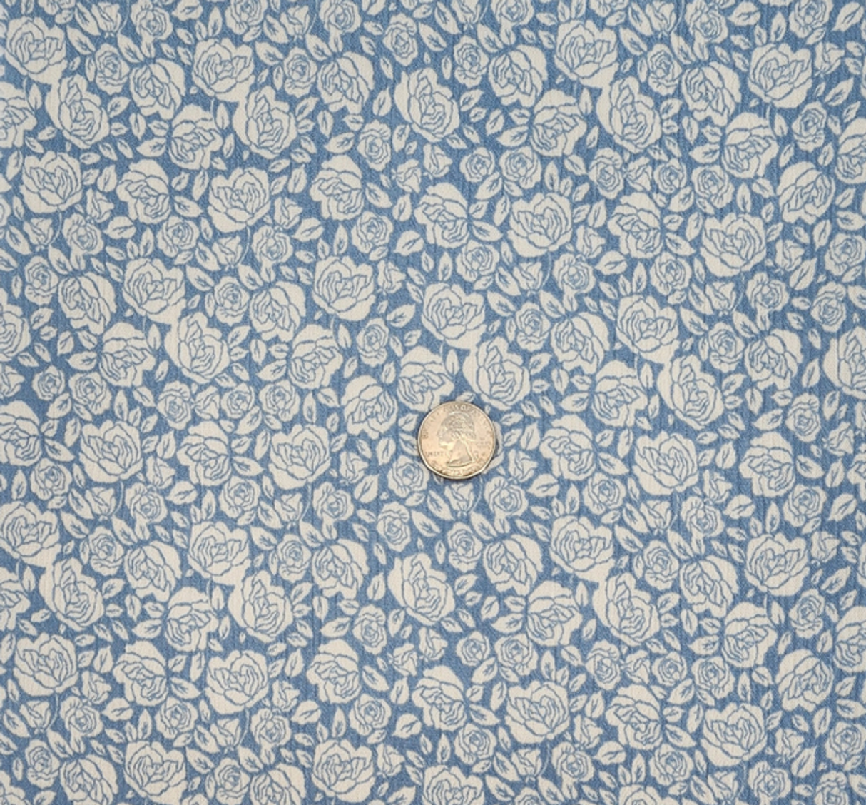 1 Yard Soft Blue Rayon Crinkle Fabric, 50/52" Wide Lightweight Apparel Material