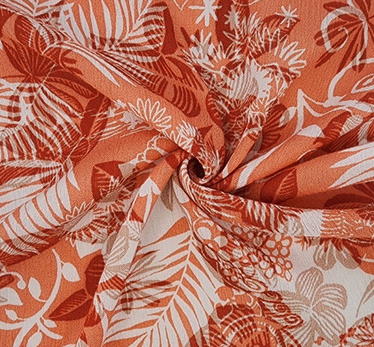 Orange Rayon Crinkle 1 Yard Fabric 50/52" Lightweight Textured Fabric for Apparel & Accessories