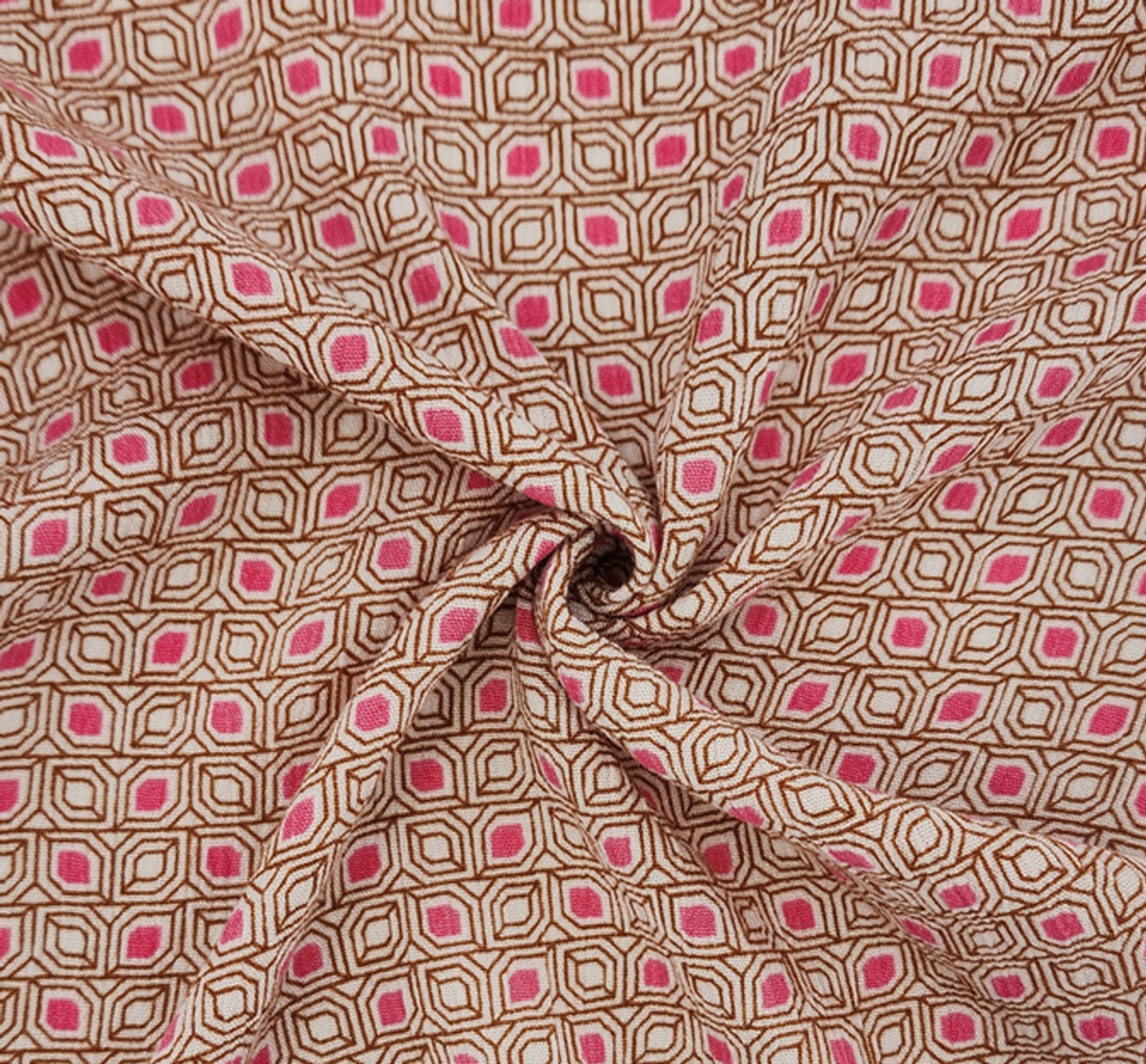 1 Yard Strawberry Colored Rayon Crinkle Breathable Lightweight Textured Fabric Width 50/52"