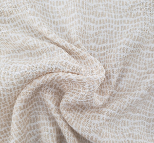 1 Yard Beige Rayon Crinkle Apparel Fabric 50/52 inches Width