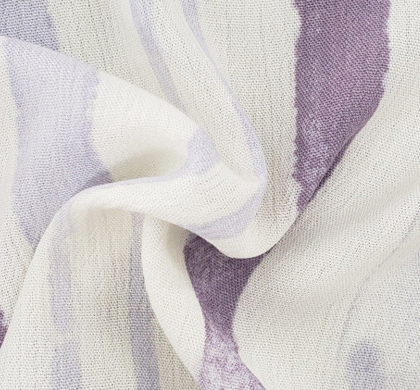 1 Yard Lilac Ivory Rayon Crinkle Apparel Fabric for Dresses Skirts and DIY Projects 50/52" Width