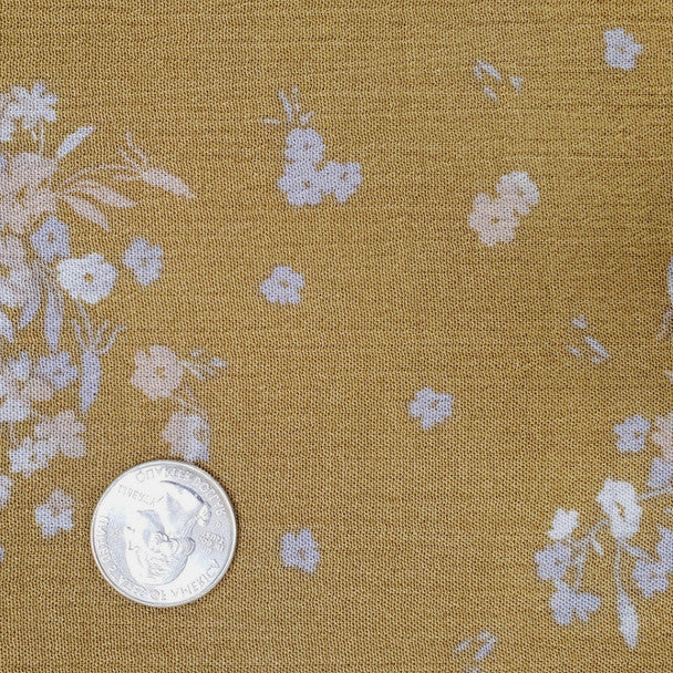 1 Yard Mustard Gold Rayon Crinkle Fabric for Skirts Blouses Dresses and Lightweight Apparel 50/52" Width