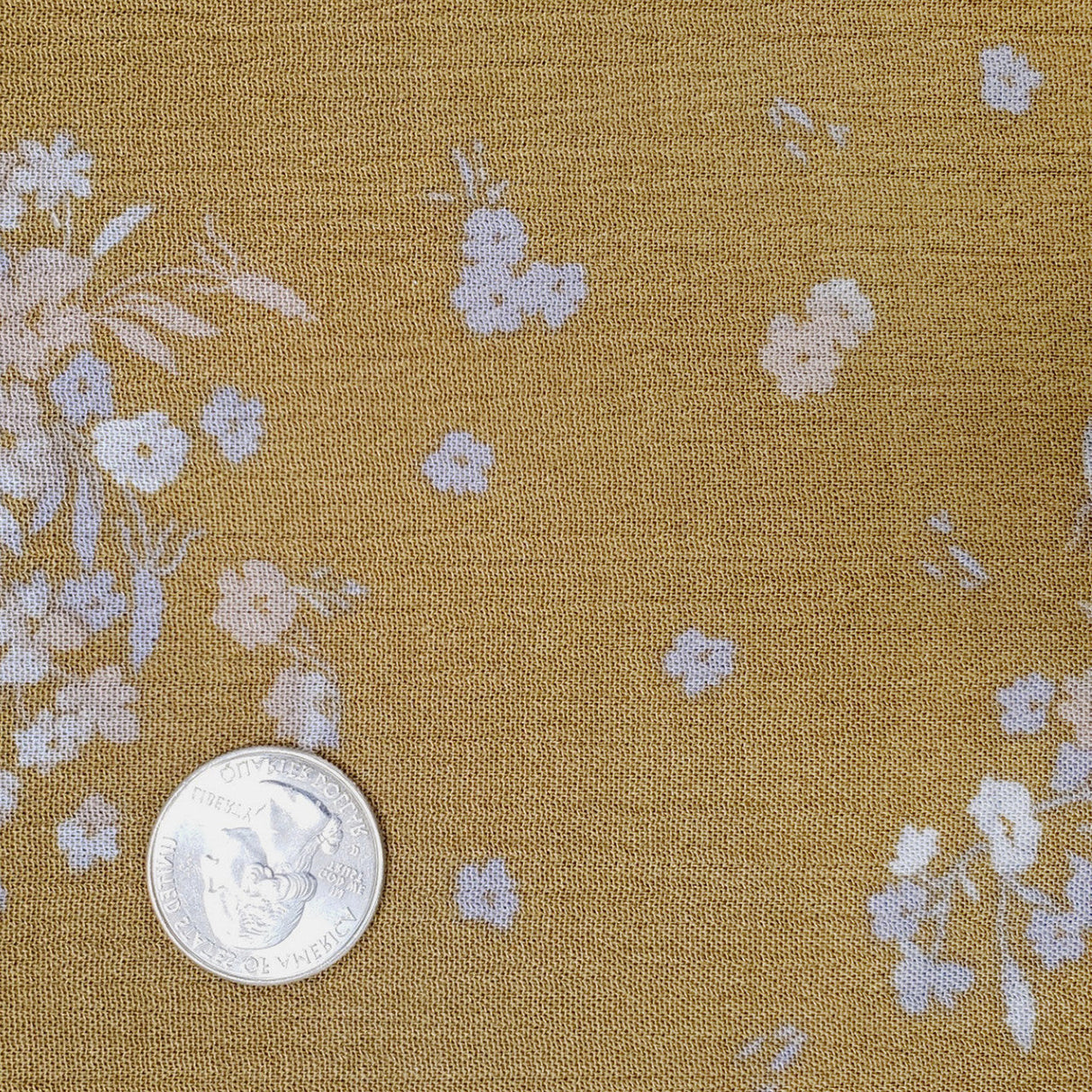 1 Yard Crinkle Woven Fabric in Mustard Gold 100 Percent Rayon Great for Summer Wear