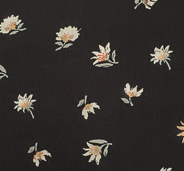 1 Yard Stylish Black Olive Rayon Crinkle Crepon Fabric 50 Inch Width