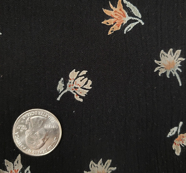 1 Yard Stylish Black Olive Rayon Crinkle Crepon Fabric 50 Inch Width