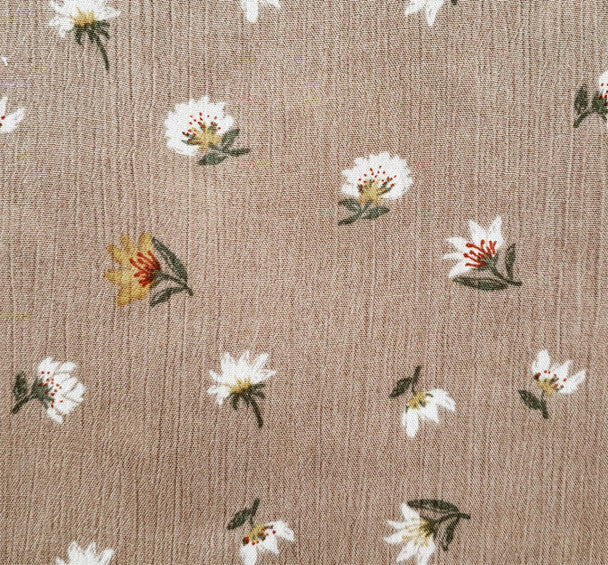 1 Yard Stylish Taupe Olive Rayon Crinkle Crepon Fabric 50 Inch Width