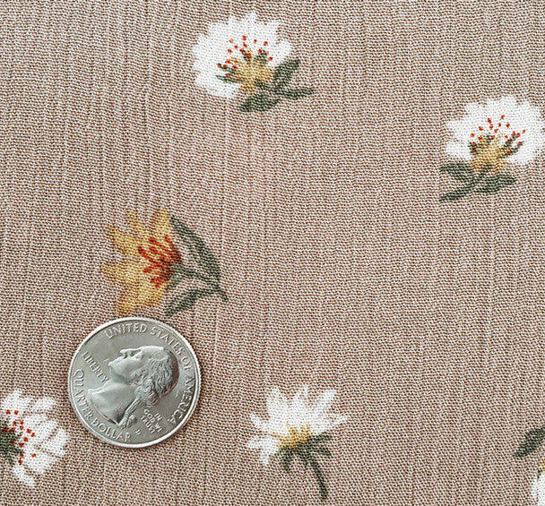 1 Yard Stylish Taupe Olive Rayon Crinkle Crepon Fabric 50 Inch Width