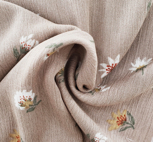 1 Yard Stylish Taupe Olive Rayon Crinkle Crepon Fabric 50 Inch Width