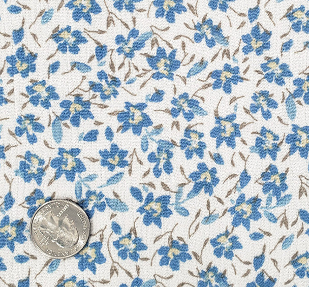 1 Yard Ultramarine Rayon Crinkle Apparel Fabric, Flowing Dress Blouse Material, 50/52" Width