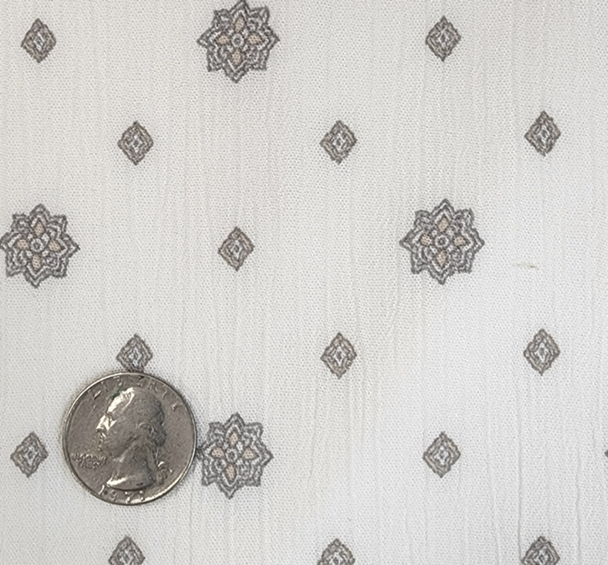 1 Yard Ivory Rayon Crinkle Fabric 50/52" Wide Lightweight Woven Crepon for Blouses