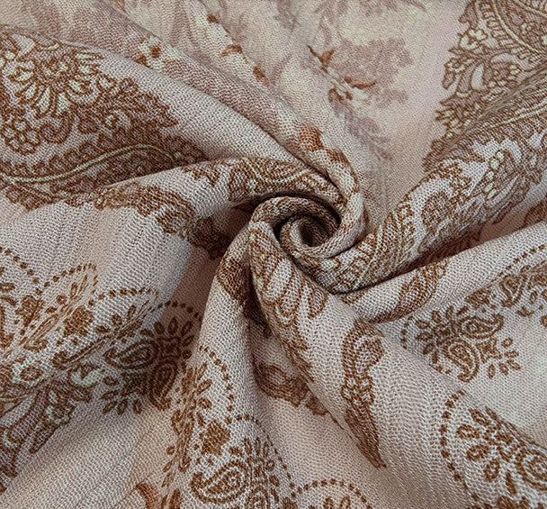 1 Yard Rose Dust Rayon Crinkle Fabric Soft Textured Material for Flowing Dresses Feminine Blouses and Stylish Skirts 50/52 Inch Width