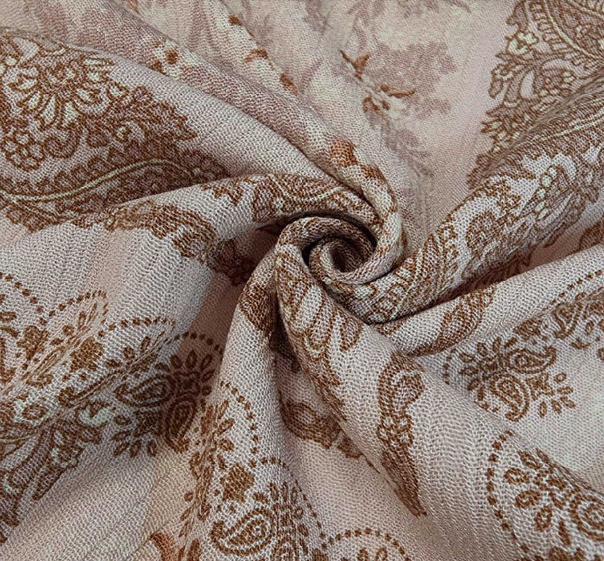 1 Yard Rose Dust Rayon Crinkle Fabric 50/52" Wide Lightweight Woven Crepon