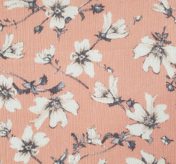 1 Yard Coral Rayon Crinkle Fabric with Soft Crepon Texture for Breezy Blouses Flowing Dresses and Skirts 50/52 Inch Width