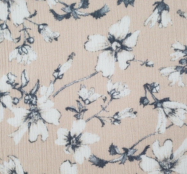 1 Yard Tan Rayon Crinkle Fabric with Gentle Pleated Texture for Fashionable Dresses Chic Blouses and Skirts 50/52 Inch Width