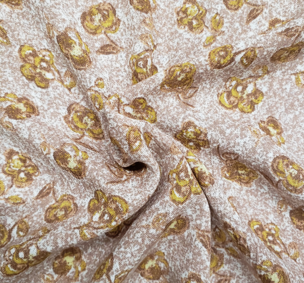 1 Yard Tan Rayon Crinkle Fabric Lightweight with Soft Textured Finish for Blouses Dresses and Skirts 50/52 Inch Width