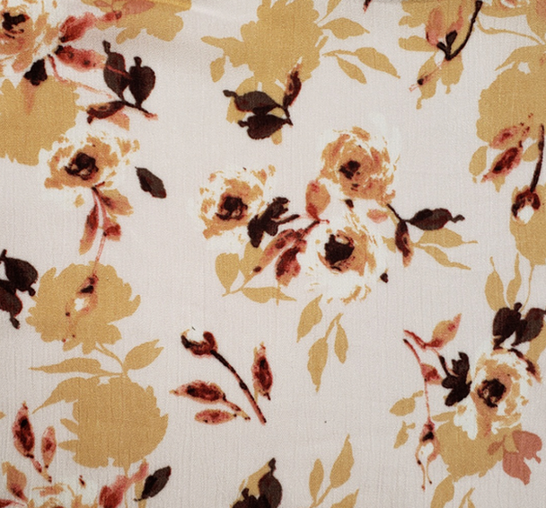 1 Yard Beige/Mauve Rayon Crinkle Fabric Lightweight with Soft Drapey Texture for Dresses Blouses and Skirts 50/52 Inch Width