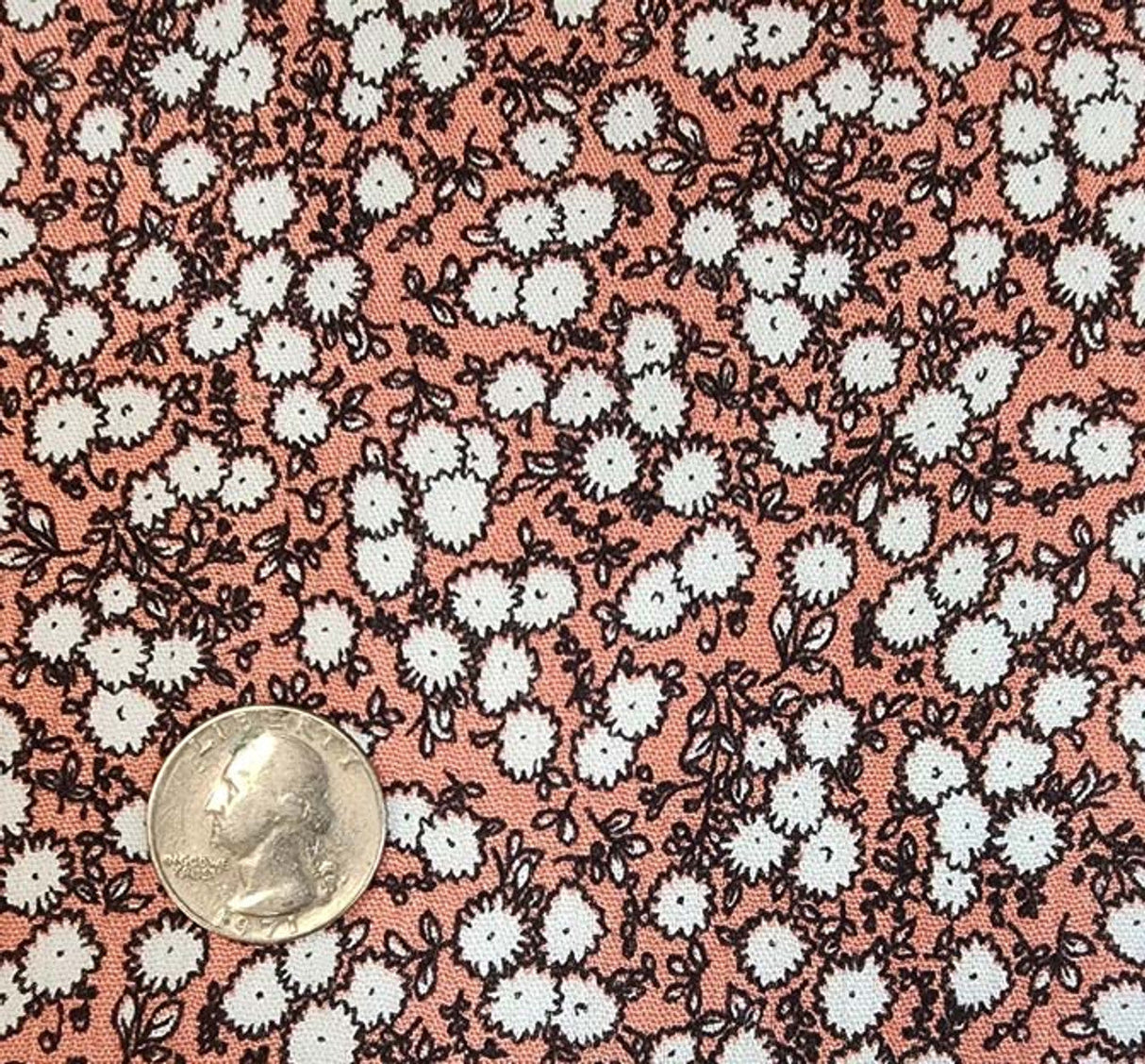 1 Yard Burnt Coral Rayon Crinkle Fabric Lightweight Textured Apparel Material 50/52 Inch Width