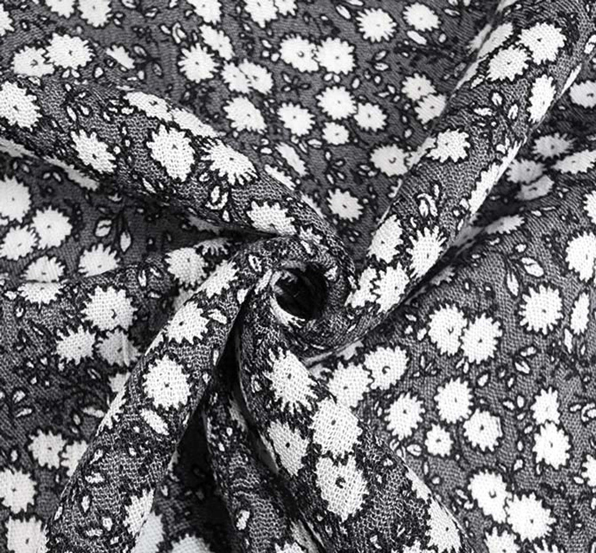 1 Yard 100% Rayon Crinkle Fabric in Polar Night Lightweight Apparel Fabric