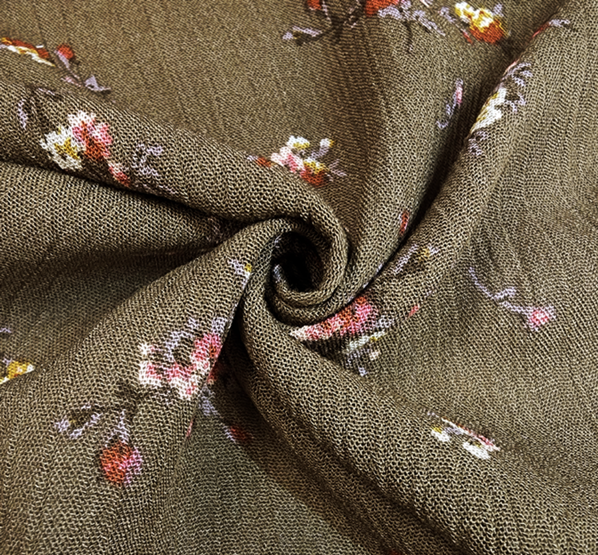 1 Yard Rayon Crinkle Fabric in Military Olive 100% Rayon Woven Apparel Fabric, 50/52" Wide